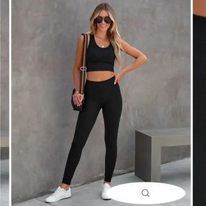 SPANX | Look At Me Now High Rise Black Chevron Leggings | XL Extra Large